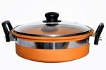 Vaghbhatt Hand-Made Pottery Earthen Clay Kadai with Lid for Healthy Cooking (LPG Friendly, 2.5 L)