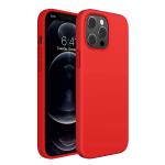 LIRAMARK Liquid Silicone Soft Back Cover Case for Apple iPhone 12 Pro Max (6.7 inch) (Red)