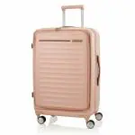 American Tourister Trolley Bag For Travel | FRONTEC Spinner 68 Cms Polycarbonate Hardsided Medium Check-in Luggage Bag | Suitcase For Travel | Trolley Bag For Travelling, Apricot Pink