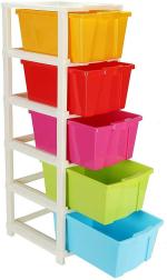 See Inside Multipurpose Modular Drawer Organizer Storage Box - 4 Layers Plastic Free Standing Cabinet (Finish Color - Multicolor, Door Type- Framed Sliding, DIY(Do-It-Yourself))