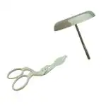Husaini Mart Stainless Steel Rose Flower Decorating Nail Tool And Scissors Lifters (Set Of 2)