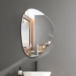 The Deqor Frameless Bevelled Glass / Wall Mirror For Bathroom / Wall Mirror For Bedroom / Mirror For Room - Pebble Shape (15 X 21 Inch ) ( BM1521A5)