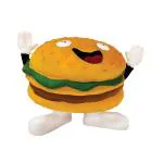 Goofy Tails Burger Latex Squeaky Dog Toy (Yellow) | Natural Latex Rubber Toy for Puppies & Small Dogs