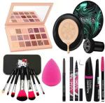 Toroka Women Makeup Kit Combo (Eye Shadow, Foundation, Brush, Puff, Kajal, Eyeliner, Mascara)