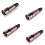MX XLR 3 Pin Male Microphone Connector Male to Female (pack of 4)