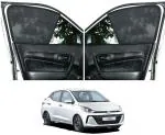 Auto Dean FIX-Type, Non Magnetic Half Car Sun Shades Specific for Hyundai Aura (Z Black)