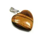 Astroghar Tiger Eye Stone Heart Shaped Base Metal Crystal Pendant For Men And Women