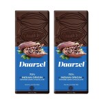 Daarzel Vegan Dark Chocolate Bar Gluten Free, 70% Cacao with Indian Origin Chocolates, 50g x 2