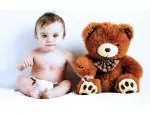 Craft Qila Paper Teddy Bear Smiling Baby Poster Multicolor SIZE : 12 X 18 Inch