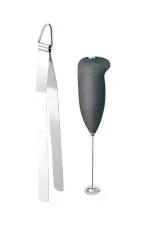 Urban Buy Stainless Steel Roti Chimta Tong With Stainless Steel Coffee Beater and Multicolour, Pack of 2