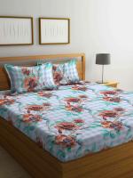 Bombay Dyeing 120 TC Cotton King Size Abstract Flat Bedsheet (Orange)