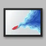 ZIG ZAG Elevate Your Space with Stunning Resin Art Laminated Wall Art in Black Frame (Design-3)