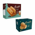 Crostello Classic Butter Cookies | Made With 100% Pure Butter | 180g + Heritage-Style Osmania Chai Biscuits Cookies | 360g | Veg |Super Value Pack | Your Everyday Chai Partner