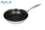 Aufla Fry Pan Honeycomb Non-Stick Stainless Steel, 26 cm Induction Base