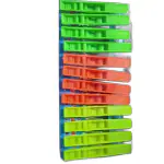 QinPin Strong Grip Plastic Cloth Clips for Laundry Drying with UV Protection and Durable Weatherproof Build - 12 Pack of Non-Slip Pegs