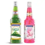 Manama Paan Syrup and Cotton Candy Syrup | 750ML Each | Mixer for Mocktails, Cocktails, Drinks, Juices, Beverages | Pack of 2