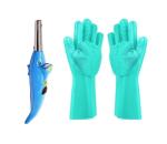 First Front Dolphine Shape Electric Gas Lighter With Bartan Washing Rubber Silicon Gloves and Multicolour, Pack of 2