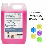 Fezora Lily Liquid Detergent 5 Liter, Laundry Liquid for Fabric Care, Suitable for Top-Load and Front Load Machine and Hand Wash, Concentrated Laundry Detergent