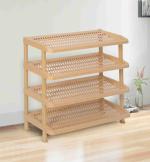 Nilkamal 4-Shelves Plastic Shoe Rack (Marble Beige)