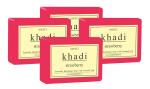 SWATI KHADI Organic Natural Herbal Strawberry Soap For Glowing Skin And Body, 125 G (Pack Of 4)