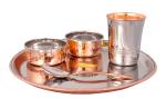 Shiv Shakti Arts Brown Copper Platenium Dinner Set (5 pcs)