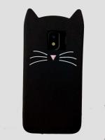 Lejaao Samsung Galaxy J2 Core Cute Cat Ear Black Polycarbonate, Thermoplastic Polyurethane Mobile Back Cover (16 x 7.5 x 0.9 cm)