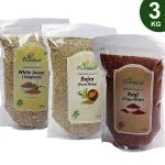 Farmbean Millets Combo 3Kg (Pack of 3) | White Jowar | Bajra | Ragi