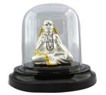 SILVERSPOT JEWEL 999 Pure Silver Beautiful Colorful Raghavendra Swami with Acrylic Base Idol/Statue/Murti for Pooja/Gift Item for Auspicious Occasion/Car Dashboard