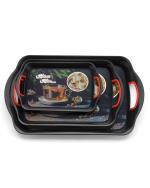 Aerial Kitchenware Coffee Plastic Square Serving Tray (Pack of 3)