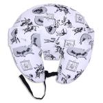 Dormyo Cradle Breast Feeding/Nursing Pillow (with Belt) Multifunction Pillow with 5 Different uses; 1 Year Warranty, Printed Water Resistant Cover Filled with 1 Kg Microfiber: White Print