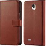 RUPELIK Vivo Y21L Vintage Leather flip Case Cover| Inside TPU with Card Pockets Wallet Stand Magnetic Closure 360 Degree Complete Protection Vintage Flip Cover for Vivo Y21L - Brown