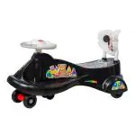 Maanit Black and White Ride On Magic Car Twister Swinger with Music Car Battery Operated Ride On (Black, White) (Without Back Rest)