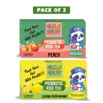 Hello Healthy Peach & Lemon Mint Iced Tea Pack of 2 Set (20 Sachets) Box | Summer Drink | Ice Tea Powder | Ready to Drink | Instant Drink | Refreshing Drink | No Artificial Ingredients