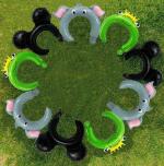 AMFIN (Pack of 6) Animal Shaped Aluminium Foil Balloon Headbands for Birthday Hair Hoop Birthday Decoration for Boy Girl - Multi