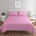 Purav Light Plain Bedsheets for Double Bed Cotton with 2 Pillow Covers, King Size 100 x 90 inches - Pink Bedsheet