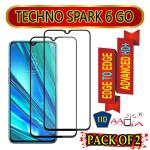 aadia ADVANCED HD+ EDGE TO EDGE TEMPERED SCREEN GAURD PROTECTOR FOR TECHNO SPARK 6 GO (2 PC. PACK)