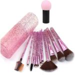 AVTY Makeup Brush Set With Storage Barrel - Pack of 12 (Shiny Purple) (Pack of 12)