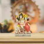 pujaNpujari Lord Shiva Family Idol for Car Dashboard/Shiva Parivar Idol Decorative Showpiece for Home Decor and Office