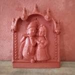 Prosperity Handmade Classic Decorative Interior Exterior Unique Crafted Radha Krishna Molela Terracotta Panel | Showing Tile Showpiece for Wall Decor (Length 35.5 x Width 2.5 x Height 22.5 Cm Brown)