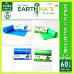 Earthmate Blue & Green Compostable garbage bag 15 Pcs Medium 48 cm x 53 cm (Pack of 4)