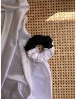 WORLD OF SCRUNCHIQUE Pure Handmade Black Dual Drama Scrunchie