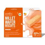 Skyroots Millet Wafer Biscuit, Crispy and Crunchy, Anytime munching, Orange, 420 gm