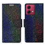 A D Enterprises Glitter Flip Cover for Moto G84 5G | Magnetic Case | Shock Absorbent | Flip Cover Moto G84 5G