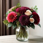 Love Creation A4 Size poster print for creative wall art- boho-vase-watercolor-print-rustic-blooms-11589(Non Sticker)