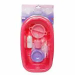 Calinou Baby ELLIE Bathtime Set (Pink/Purple) Dolls and Accessories for Kids age 3Y+ (Pink)