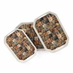 Superware Melamine Hexa Serving Tray Set Log Art 1302/1303/1304 (Set of 3)