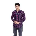 R.M. FAB Check Shirt for Men Casual Chex Shirts Regular Fit Cotton Shirts|Size-M|Peach|Pack of 1