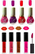 OUR BEAUTY Nail Polish And Lipstick Combo 114 (Pack Of 8)