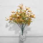 Saf Cream Glitter Roses Artificial Flowers For Decoration| Without Pot| White Rose Artificial Flower    (17 Inch, Pack Of 1, Flower Bunch)