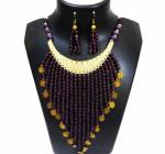 JAYA VISION ENTERPRISES Violet Color Wooden & Metal Beads Choker Necklace